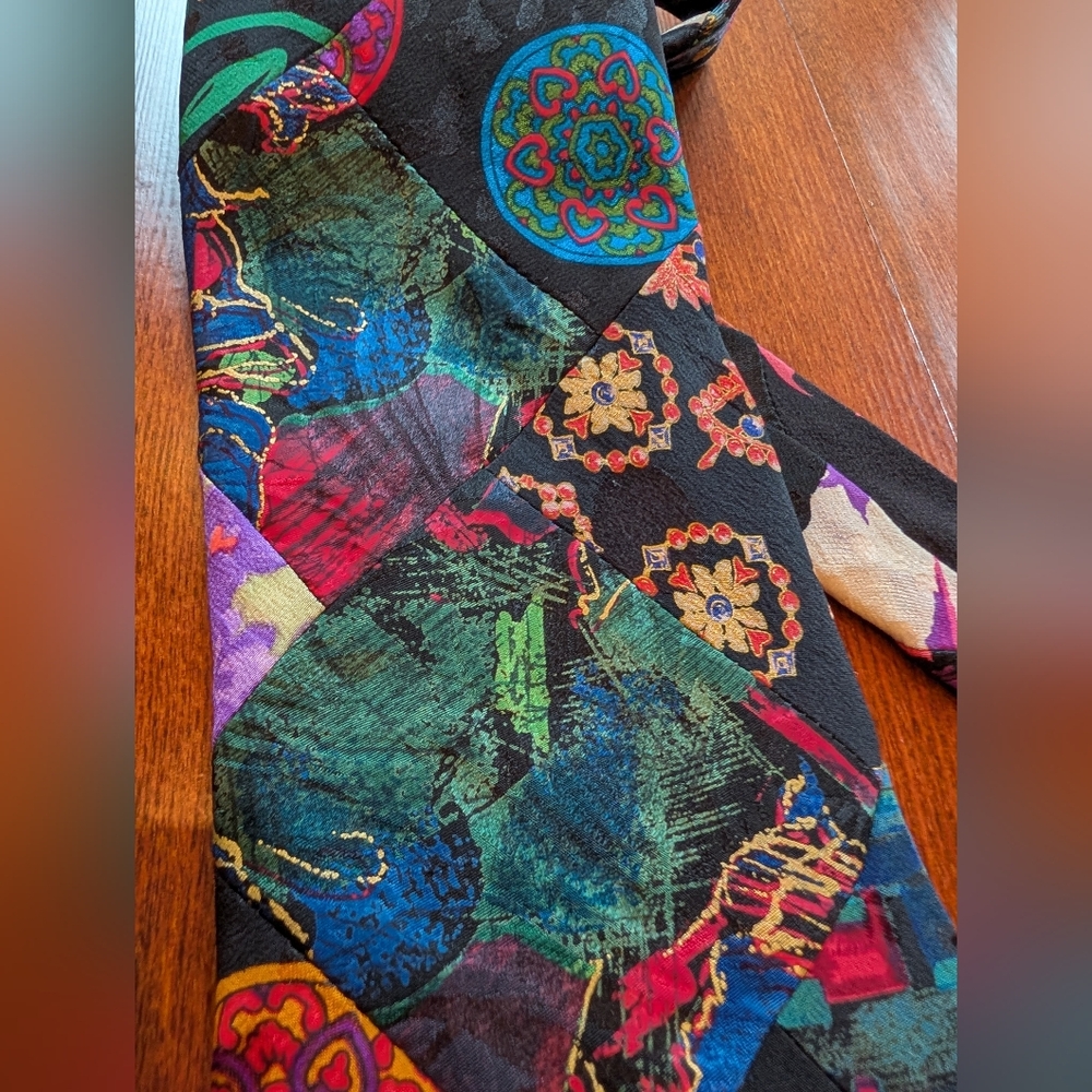 Brioni Multicolor Patchwork Silk Tie Made In Italy - image 4
